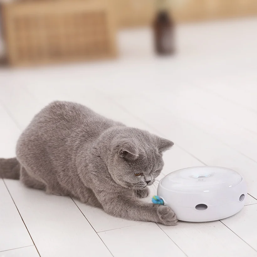 

Electric Cat Toy Smart Teasing Cat Stick Crazy Game Spinning Turntable Cat Catching Mouse Donut Automatic Turntable Cat Toy 2019