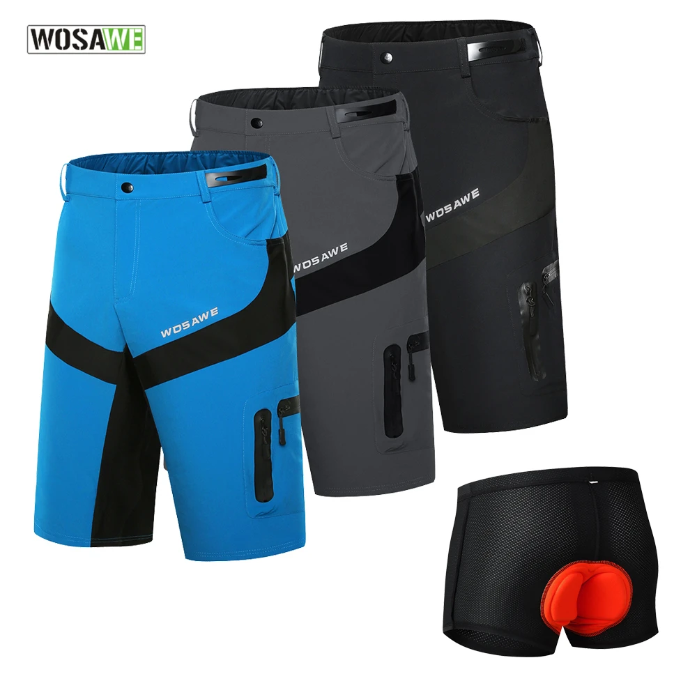 WOSAWE Summer Men's Cycling Shorts Mountain Bike Downhill Shorts Loose