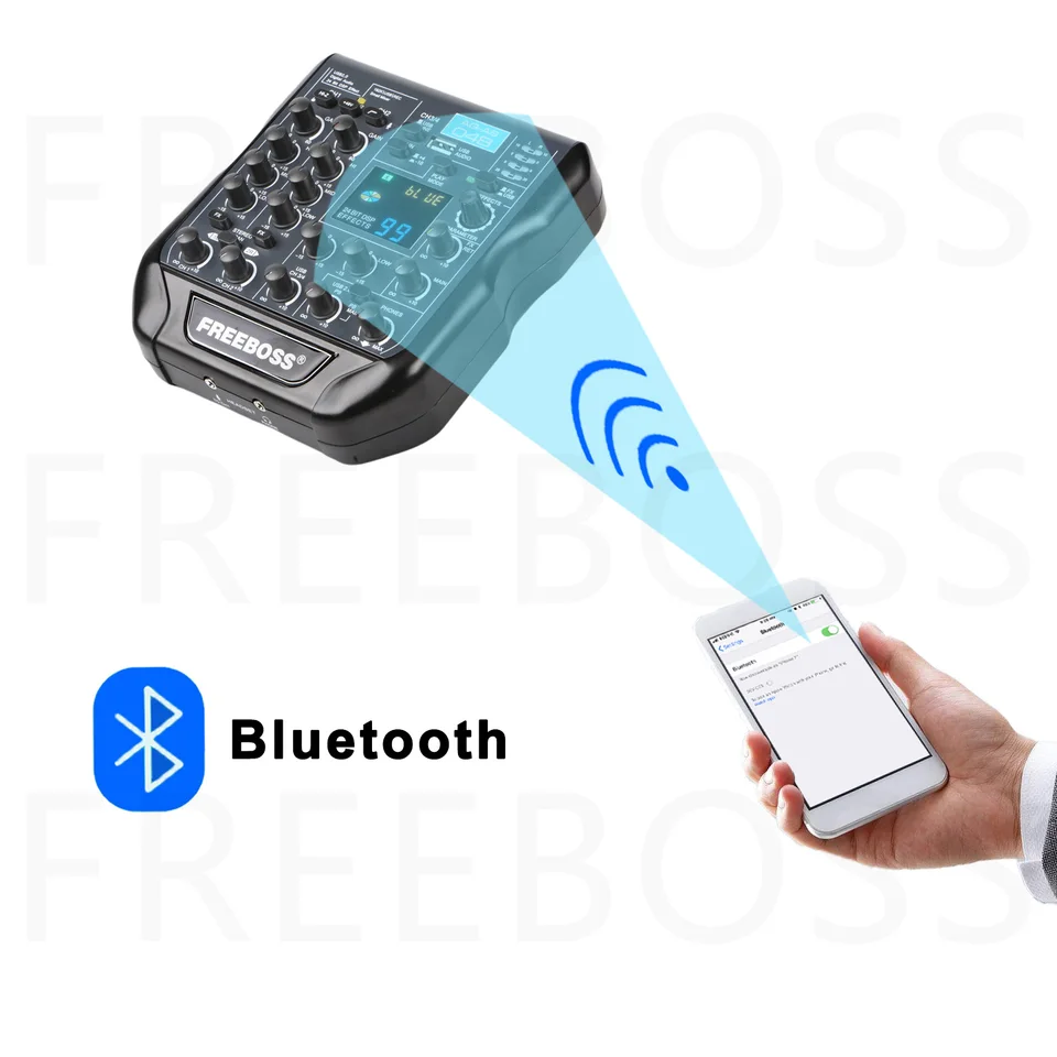 FREEBOSS AG-AS04A 4チャンネルミキサー Freeboss AG-AS04A-B 4チャンネル88 dsp効果ミキシング