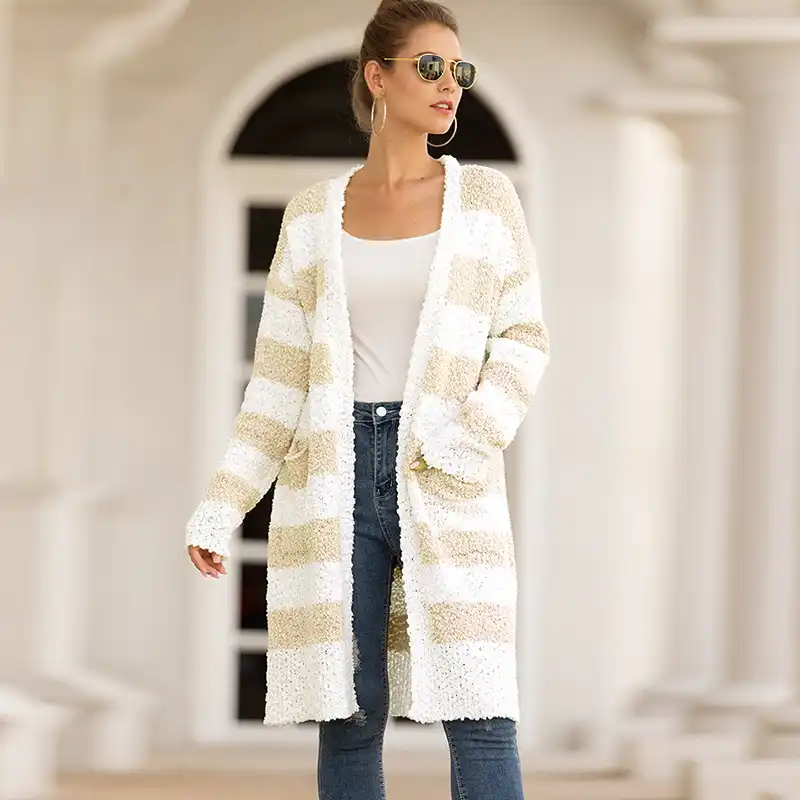 Unique Nature Womens Color Block Open Front Sherpa Cardigan Long Sleeve Fleece Fuzzy Warm Long Cardigan Sweater with Pocket Unique Nature Womens Color Block Open Front Sherpa Cardigan Long Sleeve Fleece Fuzzy Warm Long Cardigan Sweater with Pocket