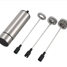 Кофейная мешалка из нержавеющей стали, Электрический венчик, Пенообразователь для молока, однослойная и двухслойная головка из вспененного материала