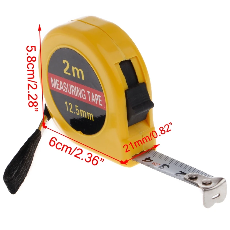 

Mini Pocket 2m Retractable Tape Measure Ruler Tool Builders Home DIY Garage Rule