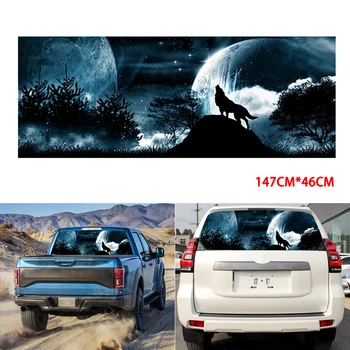 

Car Rear Window Tailgate wolf howling Moon Galaxy Sticker Decal for Truck SUV
