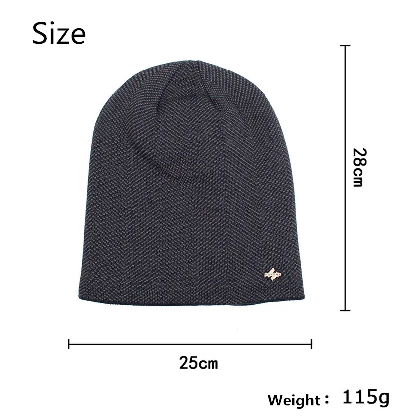 masculino malha casual gorros skullies mais veludo