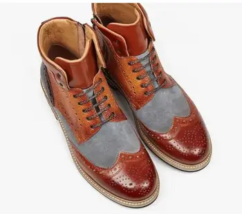 

High Quality Fashion Men Pu Leather Zipper Boot Male Casual Classic Trendy Vinage Stylish Maritn Boots Zapatos De Hombre 4M412