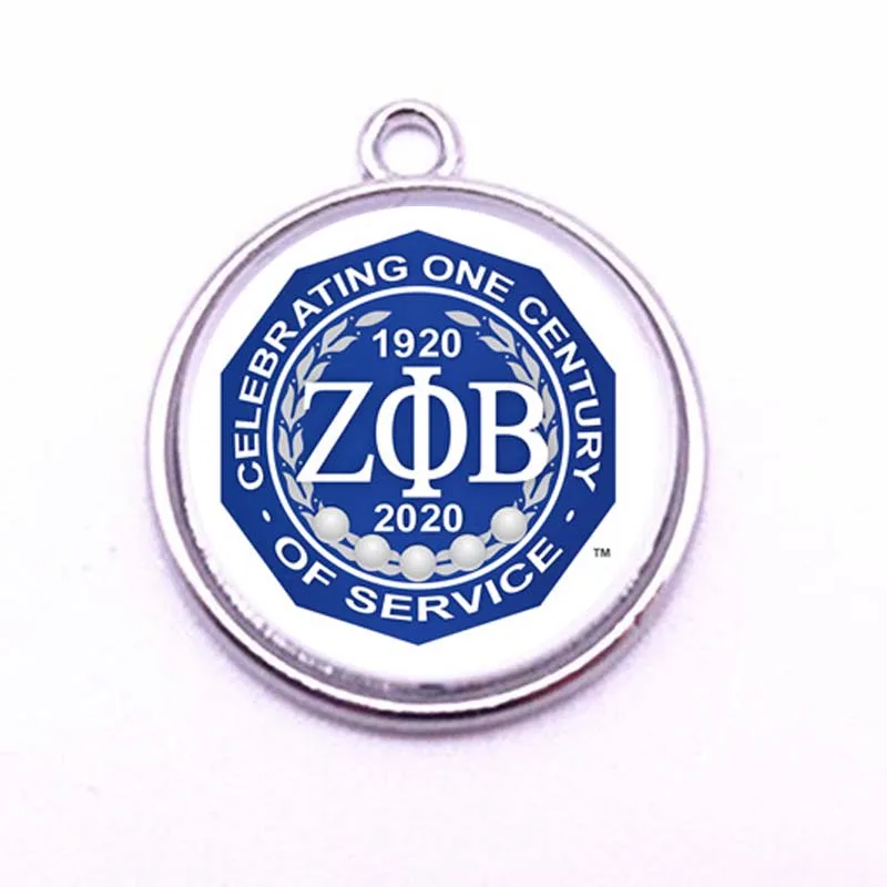 20pcs charm Колледж зет PHI BETA празднования столетия Стразы Любовь Шарм аксессуары - Окраска металла: 20pcs charm