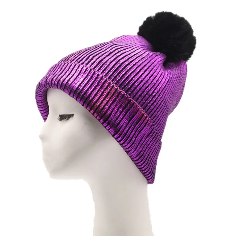 На зиму, теплый, для женщин вязаная шапка шапки с помпоном Beanie зимние шапки для женщин шапки Skullies женские Балаклавы с помпоном