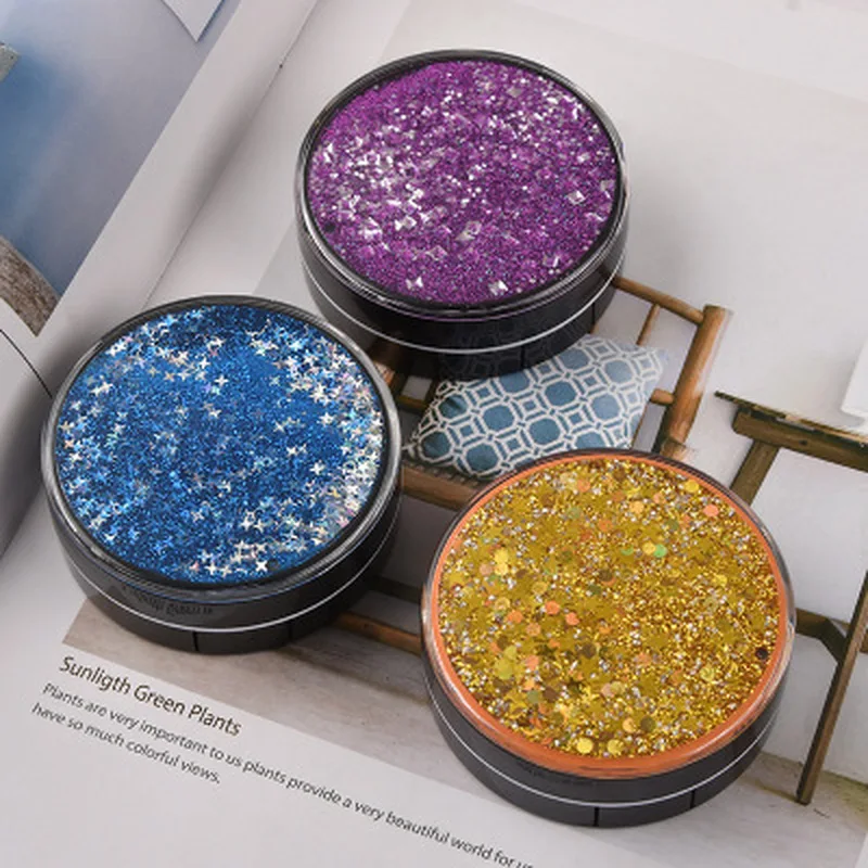 1PC Lens Container Contact Lens Case Flowing Sequin Cute Lens Box Women Girls Portable Box for Lenses