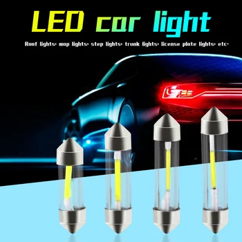 

2 X License Plate Reading Light Super White Xenon 31MM 36MM 39MM 41MM Car COB LED License Plate Light 6418 C5W 4W Bulbs 12V