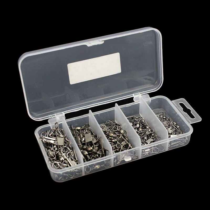 

101Pcs Fishing Swivel Copper Rolling Swivel Interlock Snap Lure Connectors Fishing Tackle Size 2,4,6,8,10