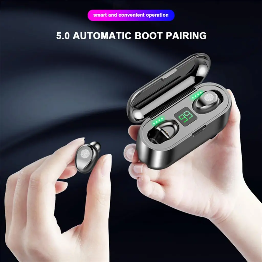 Bluetooth V5.0 Earphones Wireless Headphones With Microphone Sport Waterproof Headsets Earbuds 2200mAh Charging Box For Android