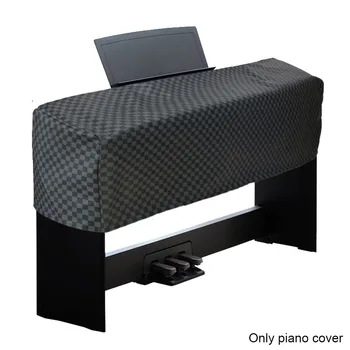 

88 Key Dustproof Piano Cover Waterproof Home Book Stand Opening Check Pattern Protective PU Leather Double Layer Practical