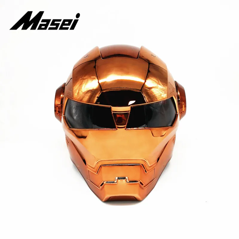 Masei шлем Железного человека moto rcycle шлем половина шлем с открытым лицом шлем-каска moto cross дополнительная наклейка для автомобиля casco moto Бронзовый