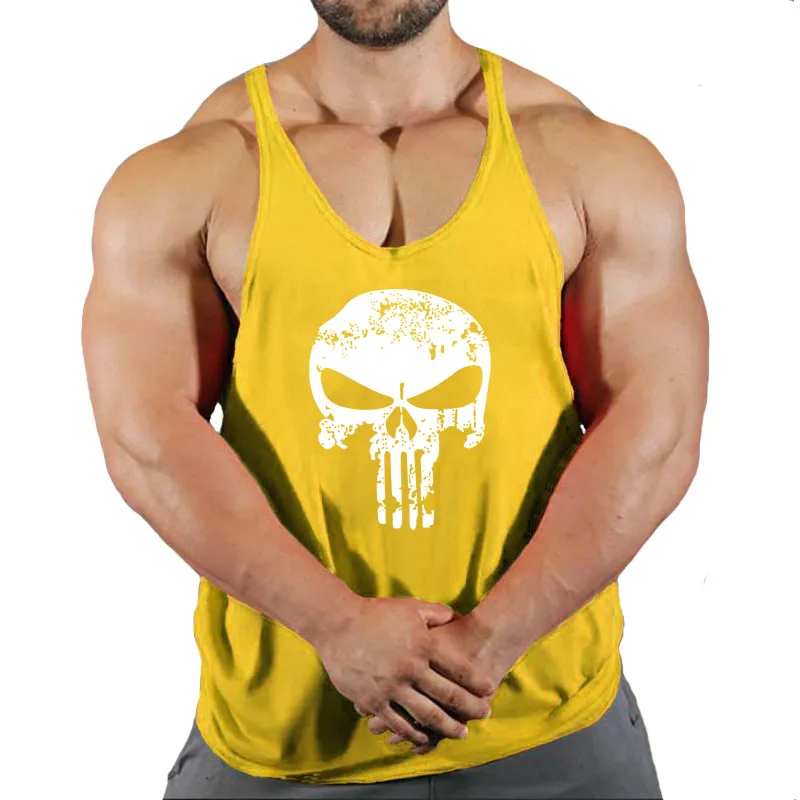 New brand men's fitness clothing gym stringing vests men's bodybuilding vests workout undershirts running sleeveless shirts 3