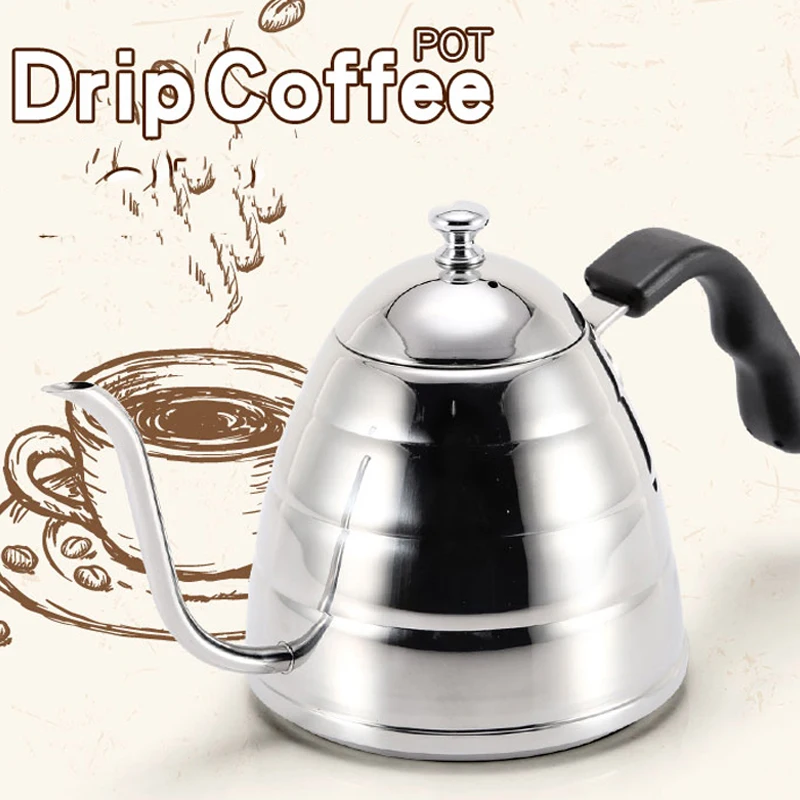 900 мл капельная Кофеварка из нержавеющей стали чайник с длинным носиком | Дом и