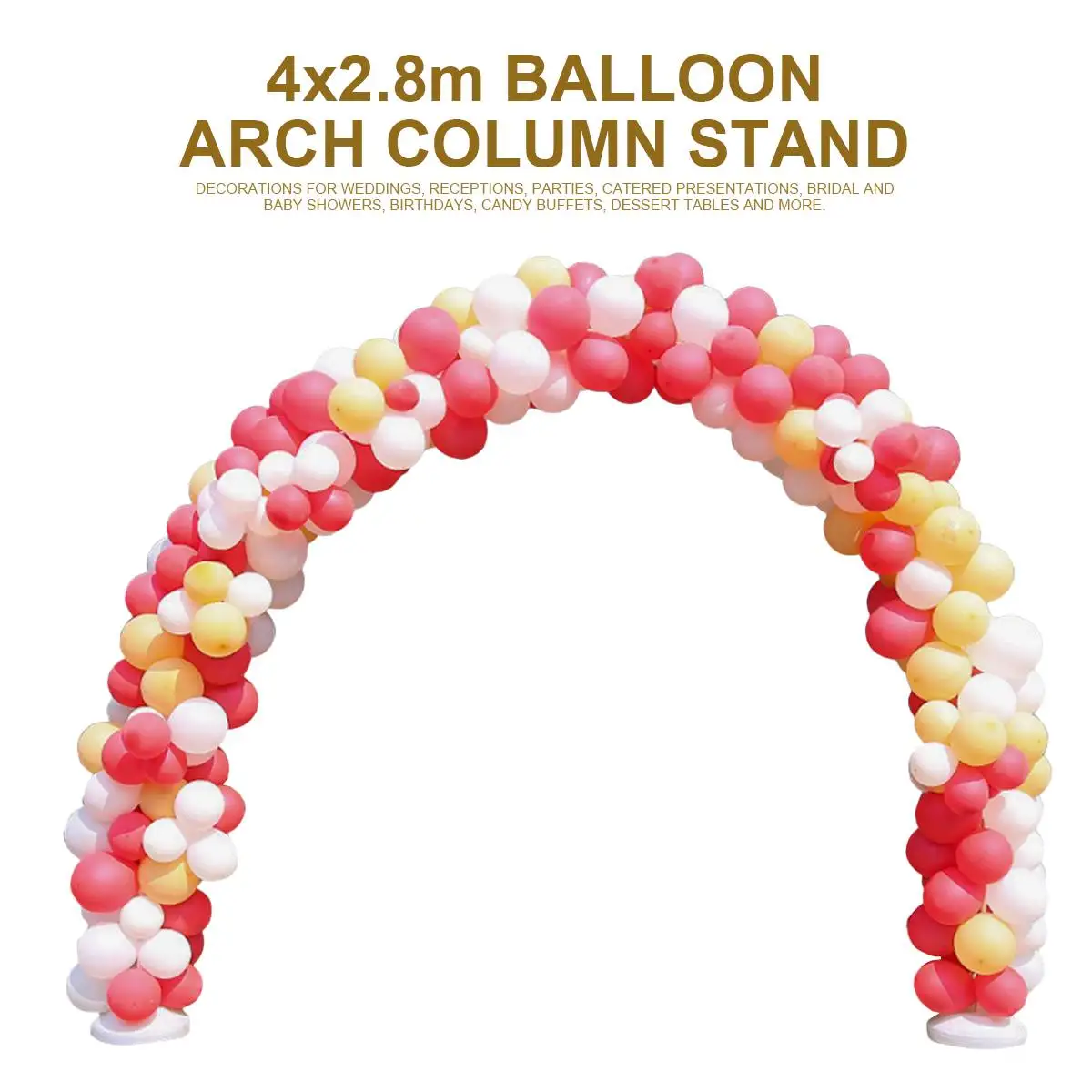  4x2.8M Balloon Arch Stand Base Pot Kit Clip Connector Wedding Party Celebration Supplies Adjustable