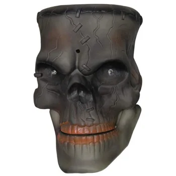 

Halloween Decoration Hanging Skull Head with LED Flashing Eyes and Scary Laughter & Biting Mouth Acoustic Sensor Voice Control Z