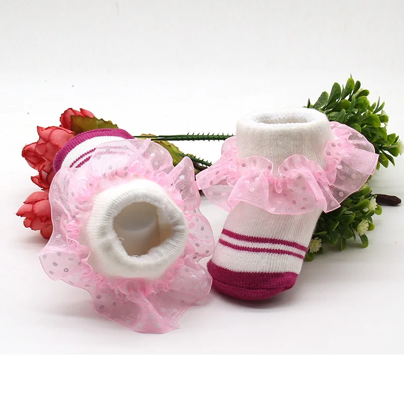 Носки для малышей носки с бантом для новорожденных девочек 1 пара кружевных носков с цветочным рисунком для маленьких девочек 0-6 месяцев, хлопковые носки с бантиком для малышей