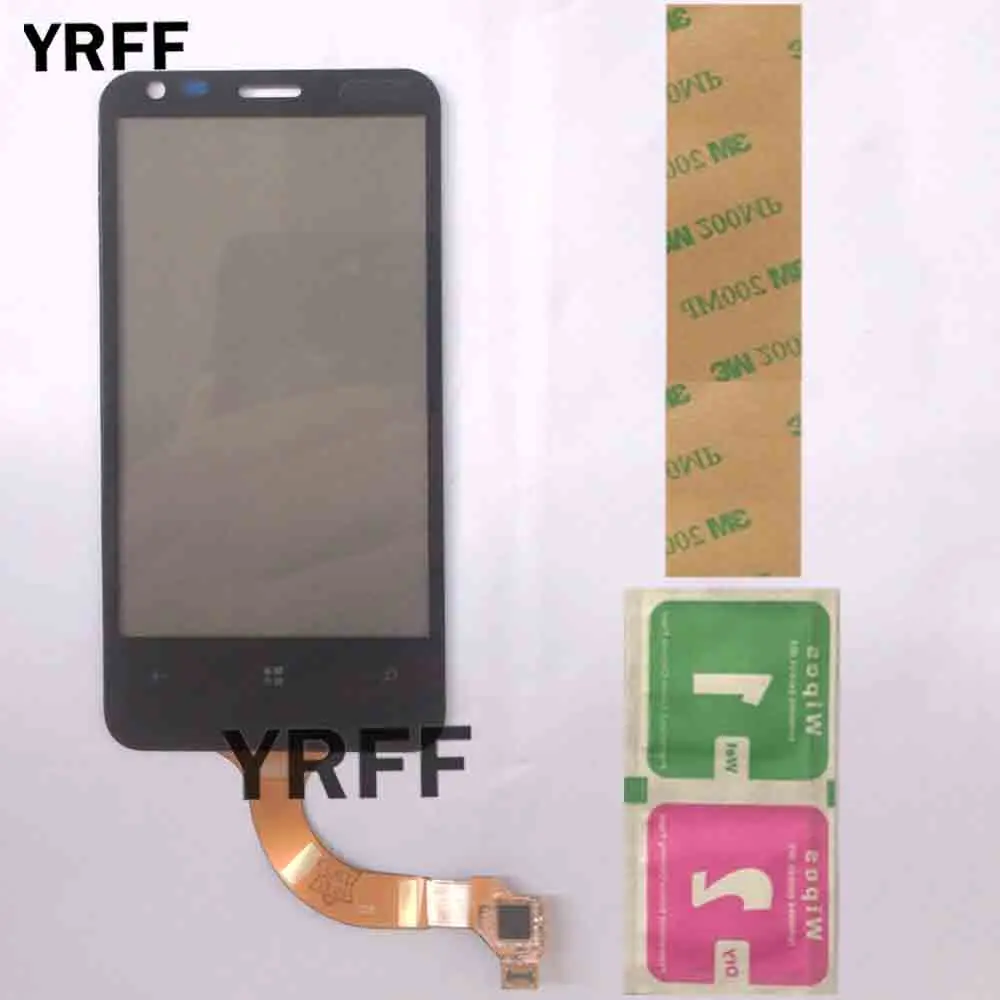 Black Сенсорная панель для Nokia Lumia 620 N620, дигитайзер, сенсорная панель, переднее стекло, объектив, сенсор, запасные части, 3 м, клей, салфетки - Color: Black