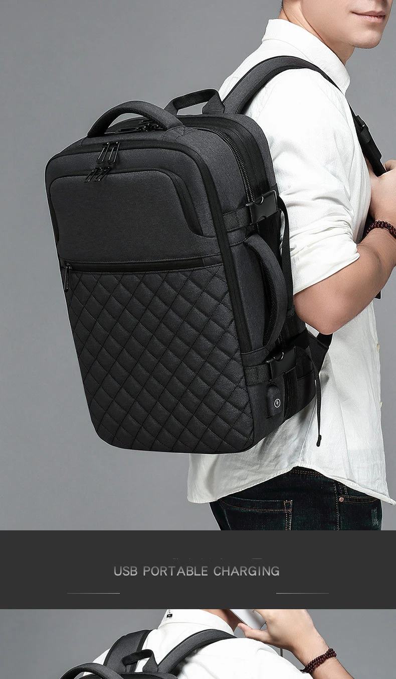 Мужской водонепроницаемый рюкзак для ноутбука с зарядкой через USB 15,6 дюймов, повседневная мужская школьная Спортивная дорожная сумка, рюкзак для ноутбука для мужчин