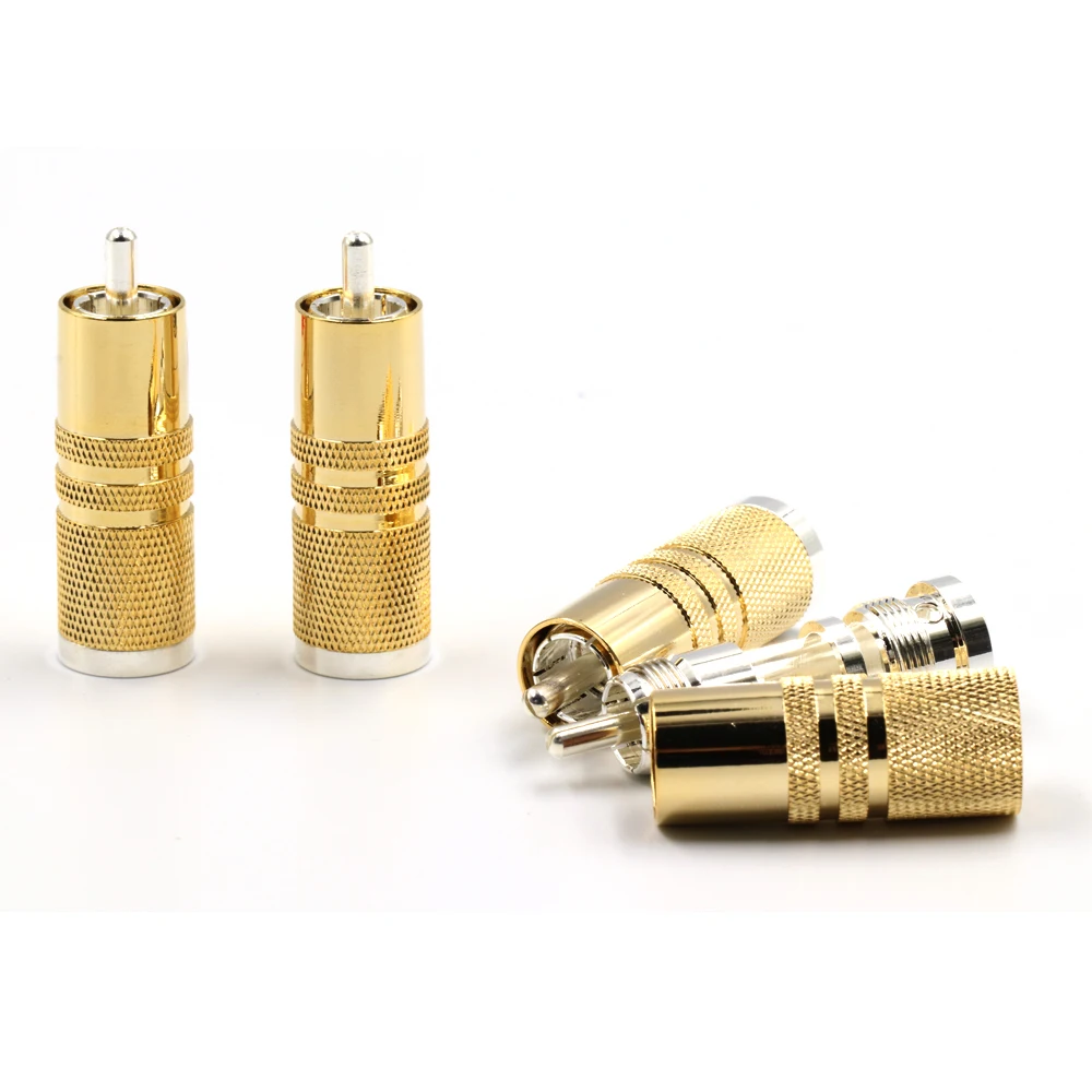 4 шт. золотистые штекерные RCA коннекторы Yter SRCA для аудиокабеля|connector rca|plug audioconnector