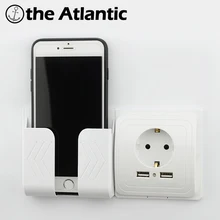 Двойной USB порт настенное зарядное устройство адаптер зарядки 2A настенное зарядное устройство адаптер штепсельная розетка ЕС розетка электрическая панель заземления