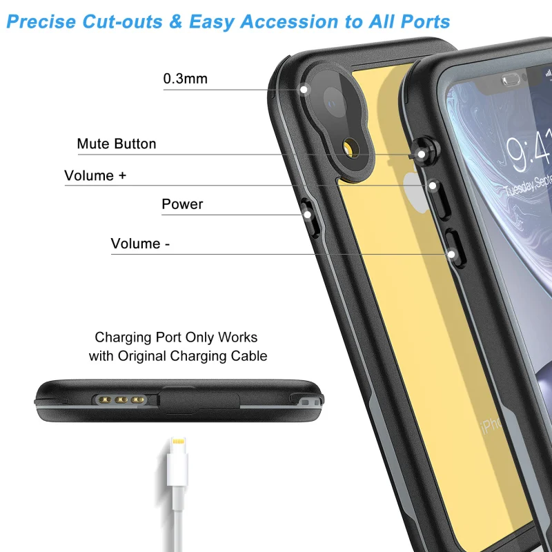 Водонепроницаемый Жесткий Чехол для iPhone 11 pro Max X XS XR Чехол со встроенной защитной пленкой пылезащитный чехол для iPhone 7 8 capa