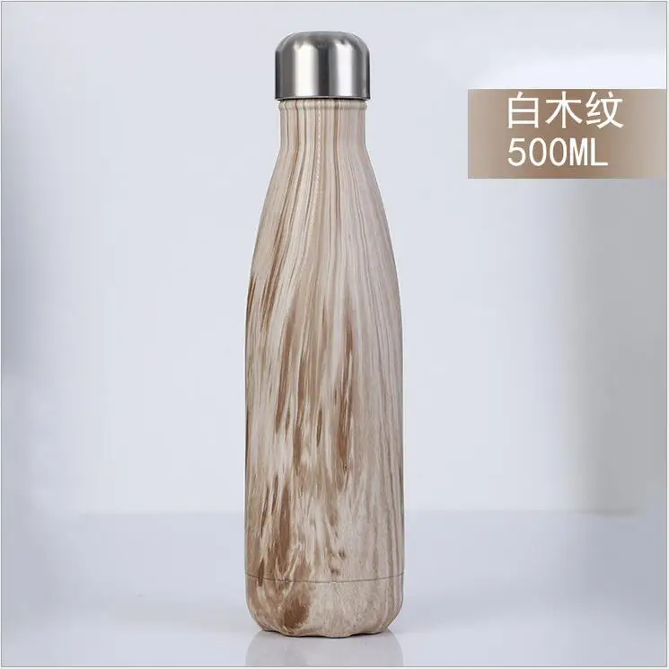 Colorful 500 / 1000ml Portable Double Wall Insulated Thermos Stainless Steel Water Bottle Sports Bottle Cola Water Beer Thermos - Color: O