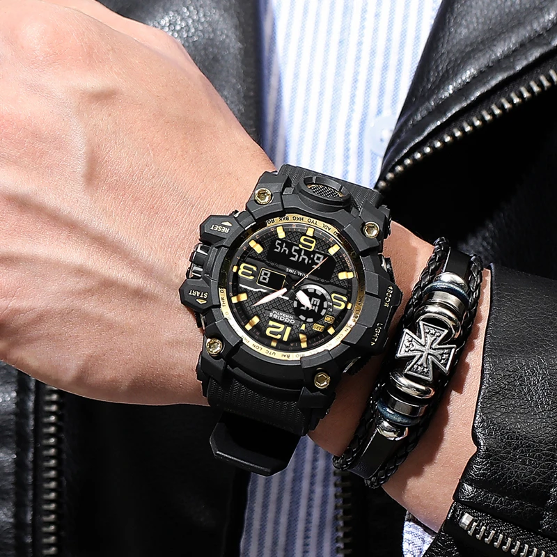 Новые военные армейские цифровые часы мужские светодиодный дисплей G стиль Роскошные спортивные ударопрочные часы Мужские кварцевые наручные часы для мужчин