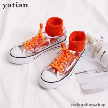 

Transparent Women Casual Shoes Fashion Flat Breathable Ladies clear Shoes Female Outdoor Walking Sneakers Women Shoes A057