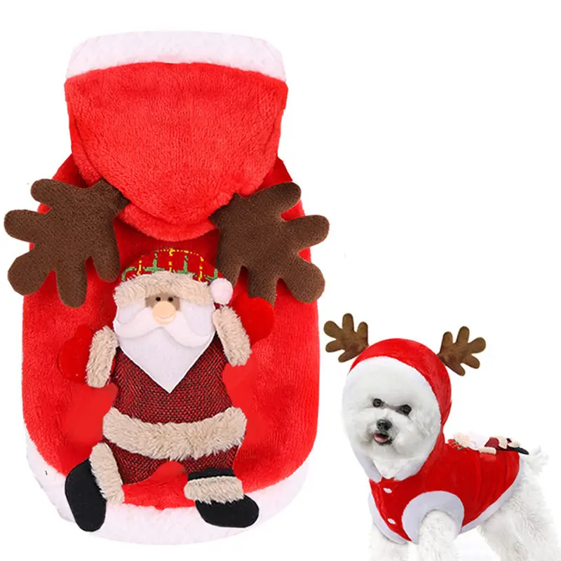 Рождественская Одежда для собак зимняя одежда костюмированной вечеринки пальто