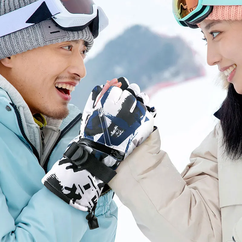Thermal Fingers Touch Screen Ski Gloves Men Women Winter Fleece Waterproof Warm Snowboard Snow Gloves for Skiing Riding 2