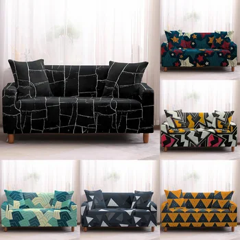 

Nordic style Couch Cover Elastic Polyester Sofa Cover Durable Stretch Sectional All-inclusive Cover for Two/Three/Four Seat Sofa