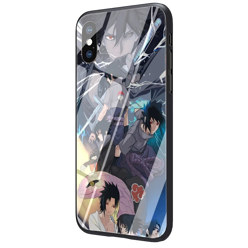 Uchiha Sasuke Uzumaki Naruto Tempered Glass phone case for iphone 5 5s SE 6 6s 7 8 plus X XR XS 11 pro Max - Цвет: G15