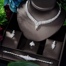 Роскошный набор из 4 штук hibrid, сверкающий кристалл, свадебные украшения, аксессуары для невесты, дата, королева, подарок BijouN 1159