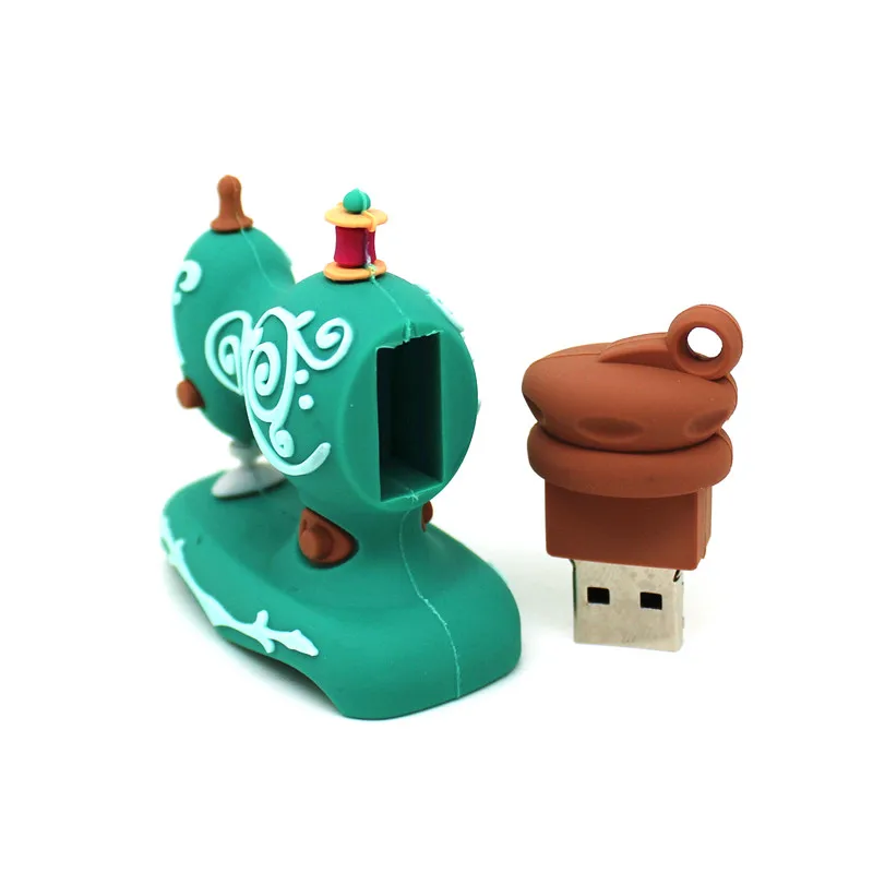 Симпатичная модель швейной машины 128 Мб USB флэш-накопитель 32 Гб 64 ГБ 16 ГБ 8 ГБ мультяшная карта памяти 4 Гб мини-Прыжок u-диск подарок