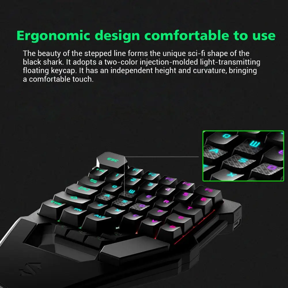 Оригинальная Беспроводная Bluetooth Клавиатура Black Shark совместимая с Android iOS PC RGB