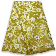 

African Lace Fabric High Quality Sequins French Tulle Lace Fabric Embroidery Mesh Nigeria Lace For Wedding Party Dress 2.5 Yards