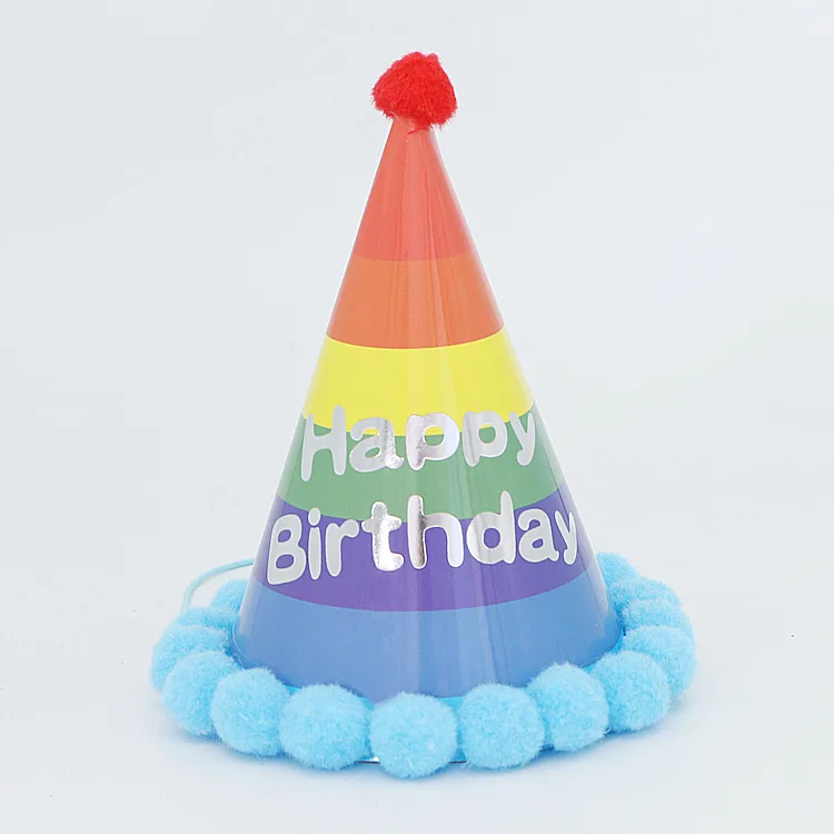 16 стилей 1 шт милые мальчик девочка счастливые шляпы для вечеринки по случаю Дня рождения точка с Hairball кепки вечерние конусные шляпа День рождения шляпа Baby Shower - Цвет: 1pcs
