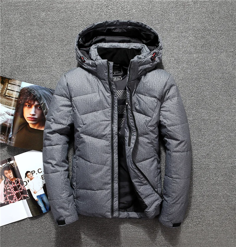 

Nice Winter Duck Down Jacket Men Pop Fashion Fur Collar Jacket Men Thick Warm Mens White Duck Down Coat Jaqueta Masculina