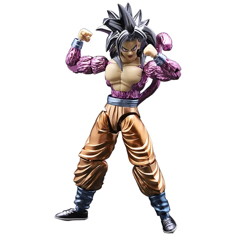 Dragon Ball Сборная модель металлическая раскраска Сон Гоку Супер Саян 4 подвижные швы статуя ГК ПВХ фигурка Коллекция Модель игрушки M2882