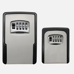 Boîte de rangement secrète en métal, boîte de rangement de grande taille avec mot de passe à 4 chiffres de rechange, clé de bureau à domicile cachée 