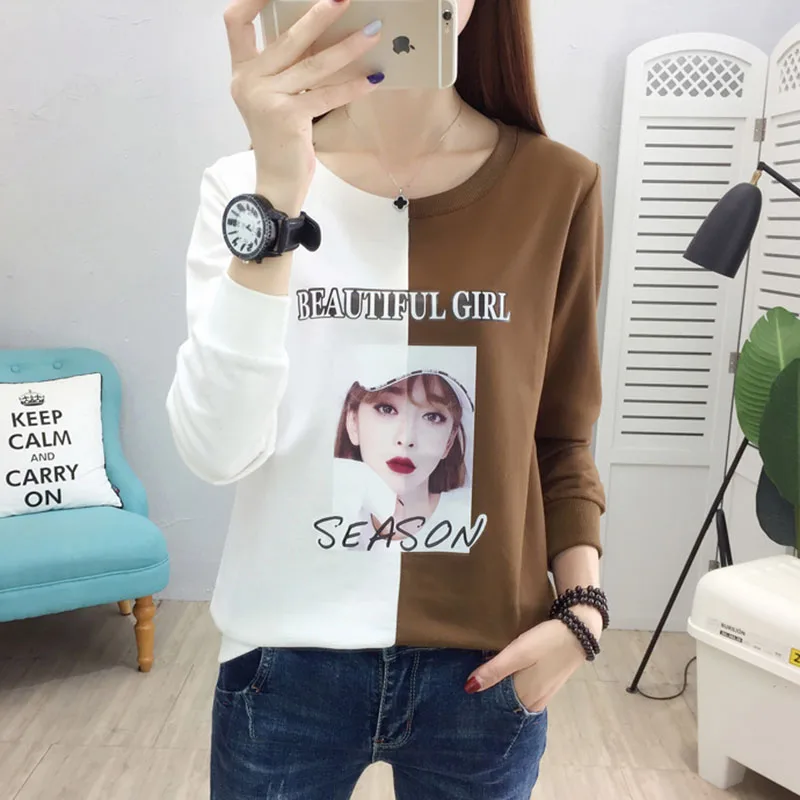 Хаки Camisetas verano mujer Футболка женская свободная футболка женская футболка черные женские топы футболки женские футболки с круглым вырезом camiseta - Цвет: Хаки
