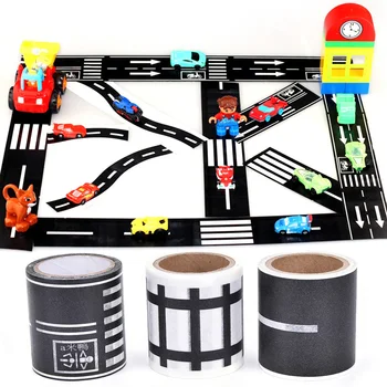 

48mmX5m Railway Road Washi Tape Wide Creative Traffic Road Adhesive Masking Tape Road For Kids Toy Car Play