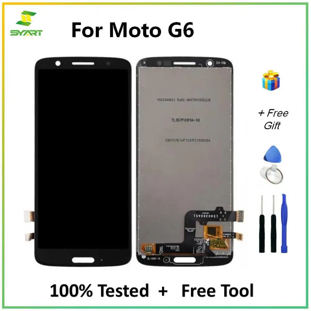 SPHENEL LCD Display and Digitizer Touch Screen Assembly for Motorola Moto 5.7 G6 XT1925 XT1925-6 XT1925-5 XT1925-3 Black 