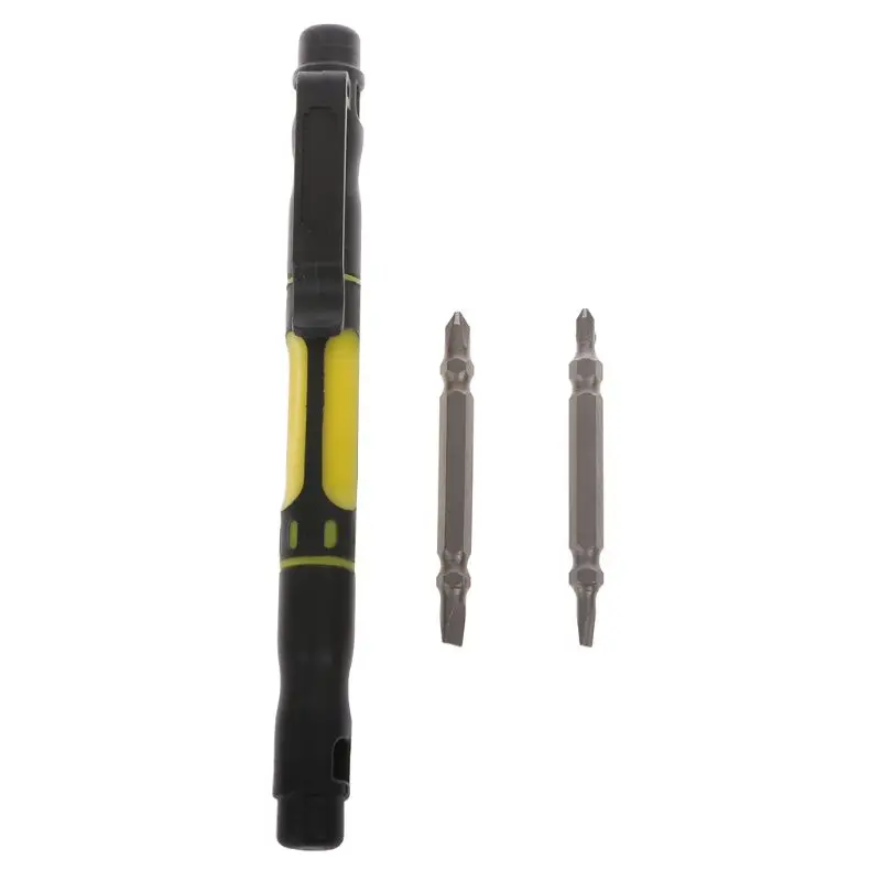 Карманная 4 в 1 отвертка в форме ручки из сплава с двумя двусторонними битами ручные инструменты и Прямая поставка