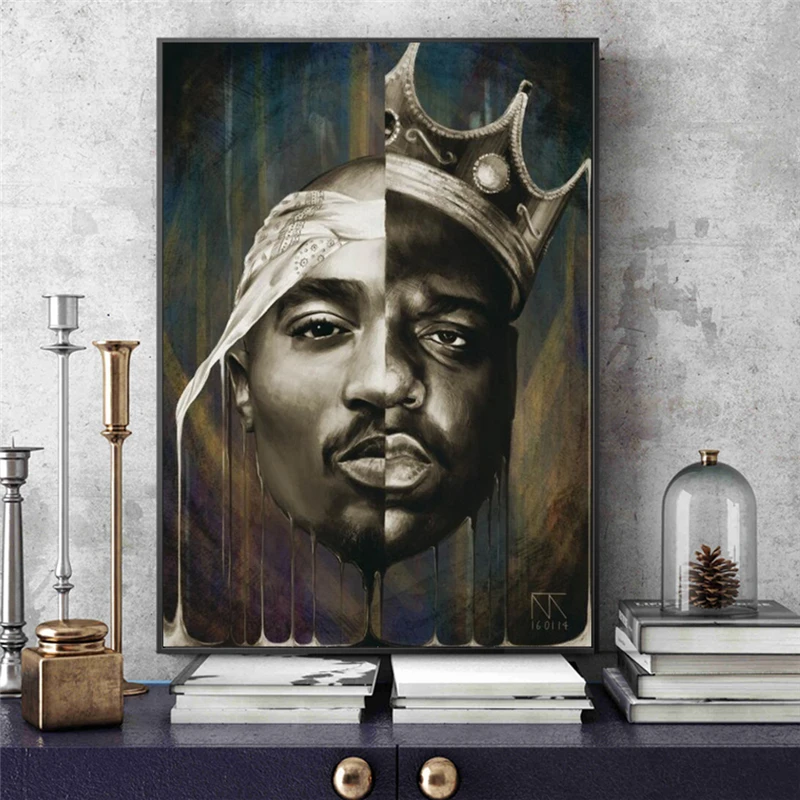 Портрет большой и Тупак холст настенные картины плакаты принты 2Pac современные