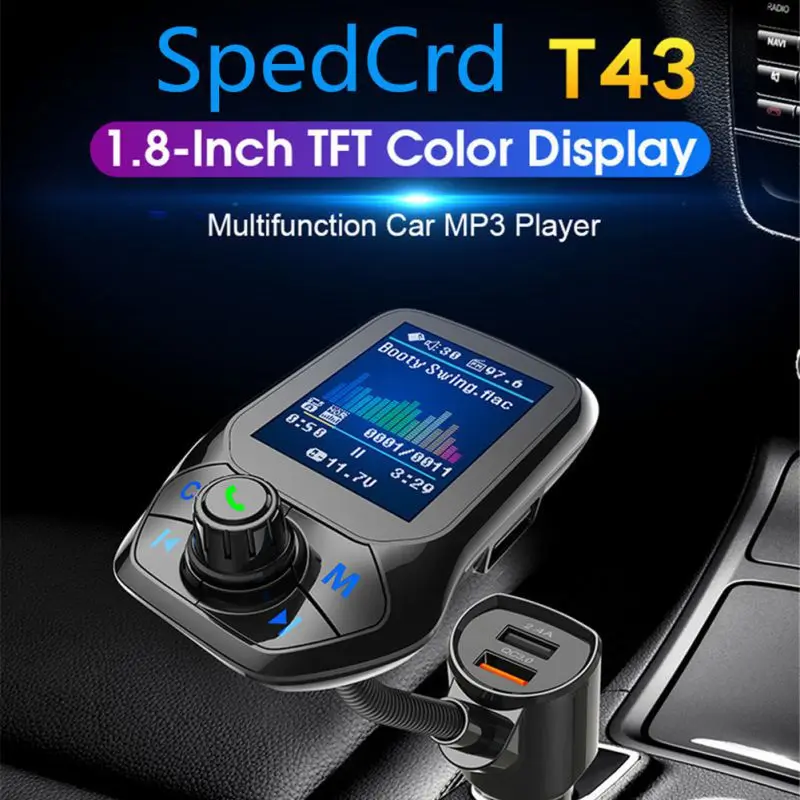 Автомобильное двойное USB зарядное устройство QC3.0 Bluetooth 5,0 fm-передатчик автомобильный модулятор Voiture MP3 радио плеер приемник без потерь музыка