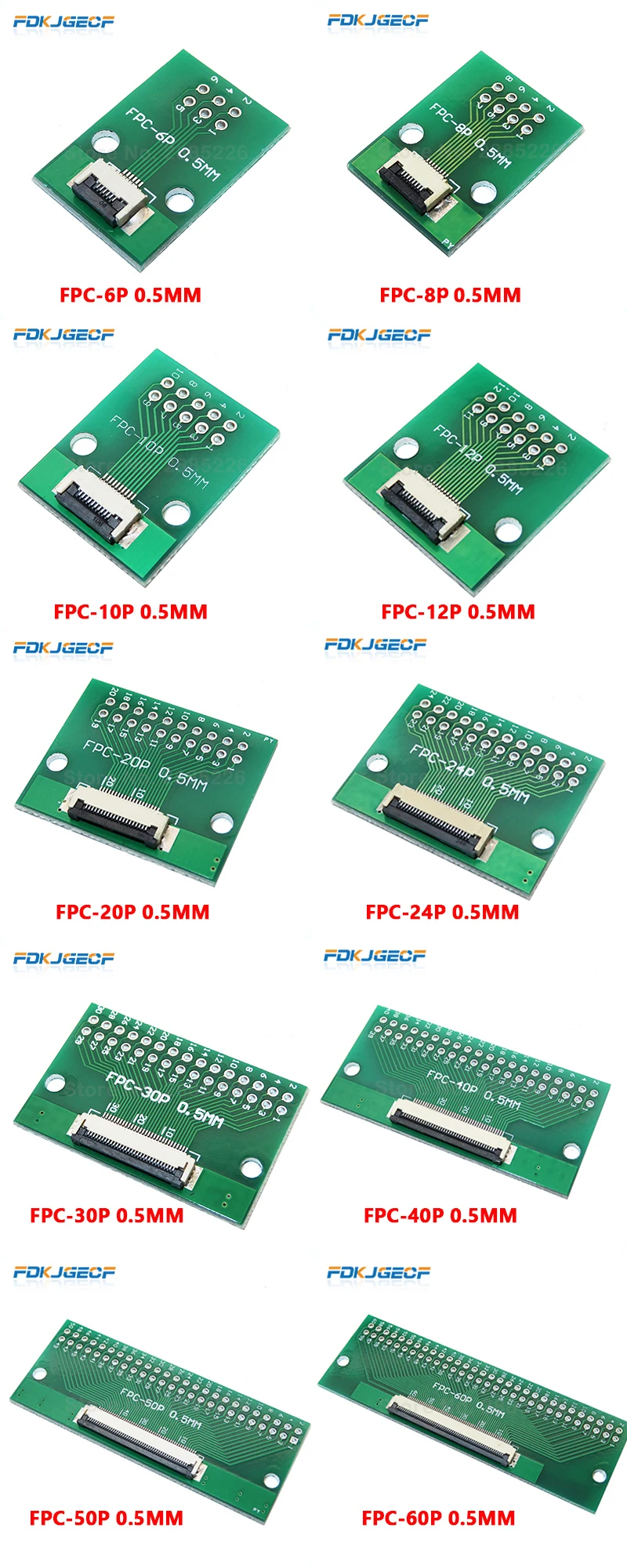 FPC/плоский кабель FFC переводная пластина непосредственно вставляется DIY 0,5 мм 1 мм интервал разъем 6 P/8 P/10 P/20 P/30 P/40 P/60 P