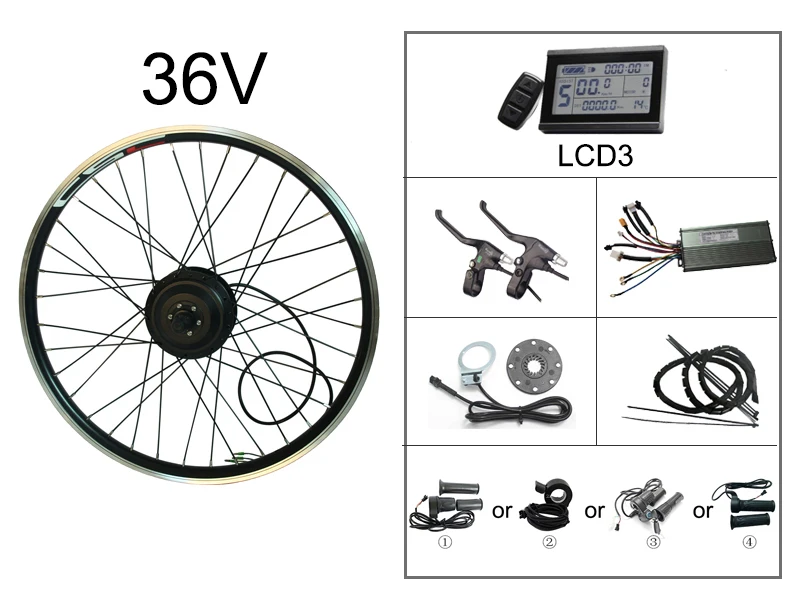 Набор для переоборудования электровелосипеда 36 в 250 Вт для 20 24 26 27,5 28 29 дюймов 700C переднее моторное колесо для электровелосипеда с LCD3